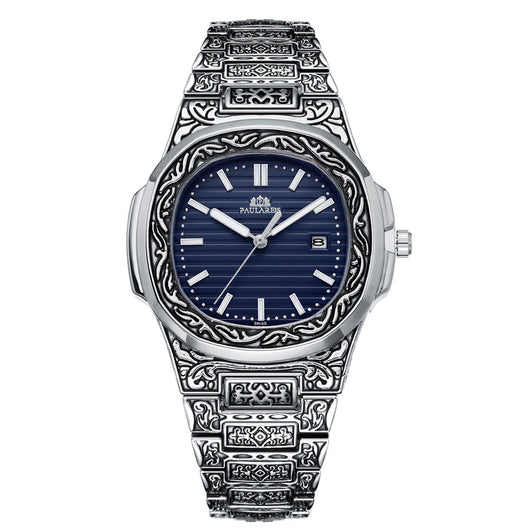 Reloj Hombre Cuarzo Tallado Loro Calendario Luminiscente - Image 58