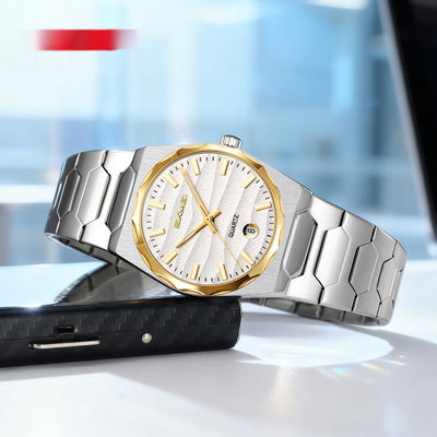 Reloj para Hombre con Banda de Acero y Función Calendario - Image 4