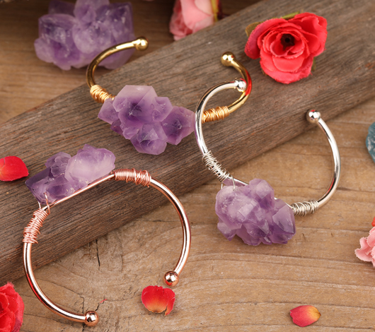 Pulsera de Cuarzo Cristal Amatista Natural para Mujer - Image 5
