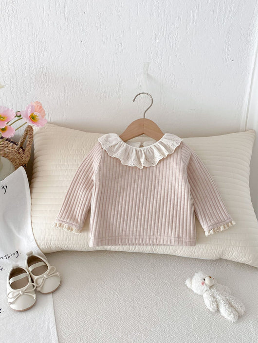 Blusa de Encaje con Cuello Peter Pan para Mujer - Image 7