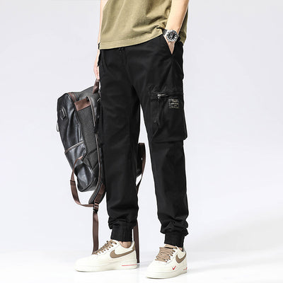Pantalones de Trabajo Casual Cintura Elástica Hombre Algodón Puro Bolsillos Múltiples - Image 4
