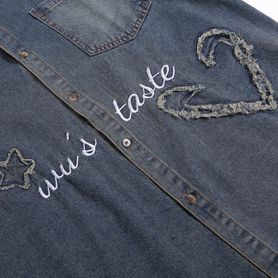 Camisa Denim Punk de Manga Corta para Hombre - Image 5