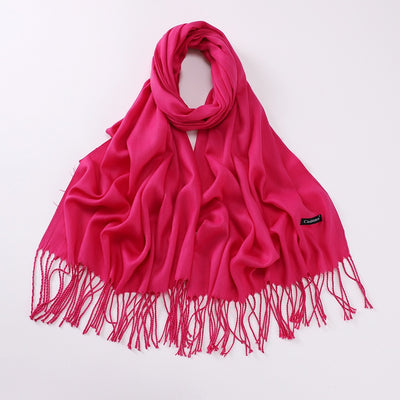 Bufanda Larga de Cashmira Suave - Color Liso para Otoño e Invierno - Image 13