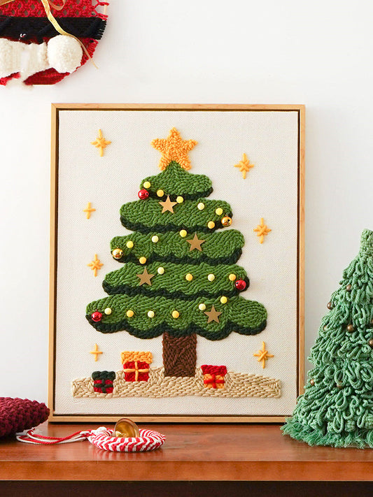 Kit de Bordado Navideño con Sello Ruso - Paquete DIY para Bordado a Mano