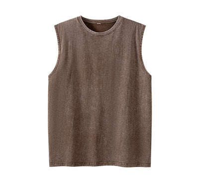 Camiseta sin mangas suelta desgastada estilo americano para hombre - Image 6