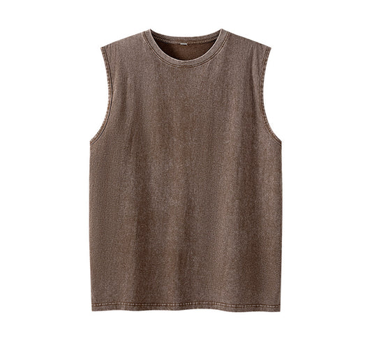 Camiseta sin mangas suelta desgastada estilo americano para hombre - Image 6