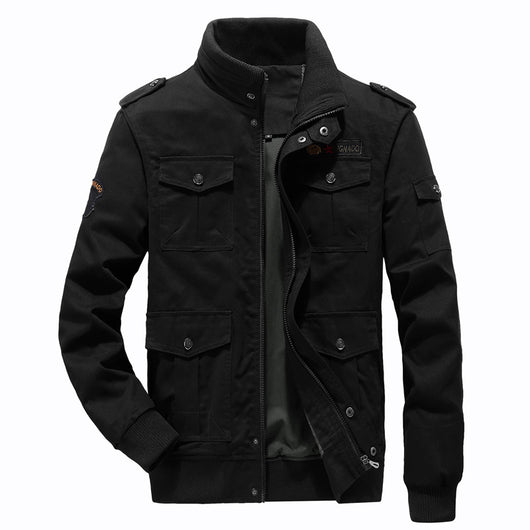 Chaqueta Casual Oversize de Algodón con Cuello Alto para Hombre Talla Grande - Image 5