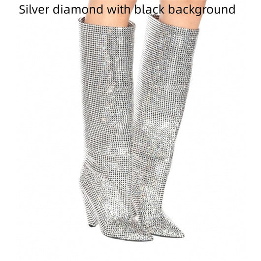 Botas Altas Brillantes con Tacón para Fiesta y Noche - Image 8