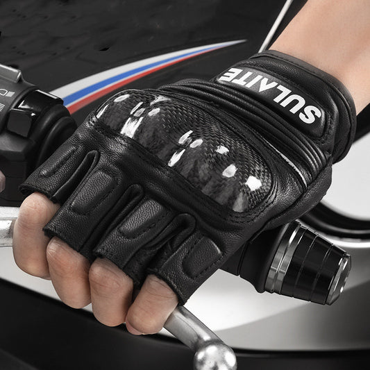 Guantes de Carreras Vintage Rider en Cuero de Oveja y Fibra de Carbono