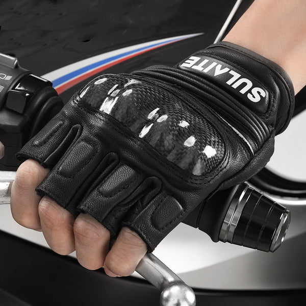 Guantes de Carreras Vintage Rider en Cuero de Oveja y Fibra de Carbono