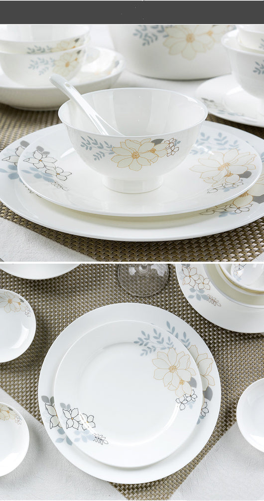 Juego de Vajilla de Porcelana Fina Estilo Europeo - Platos y Boles - Image 9