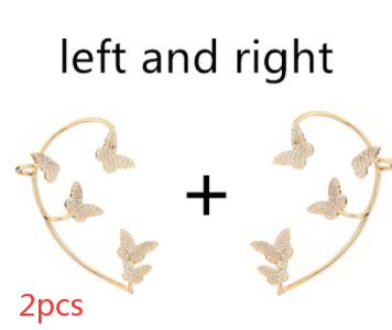 Aretes Mariposa Dorados sin Perforación con Circonitas Brillantes - Image 11