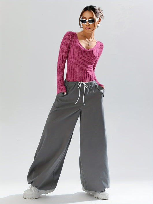 Jumpsuit Elegante de Cuello en V Profundo con Control de Cintura para Mujer - Image 9