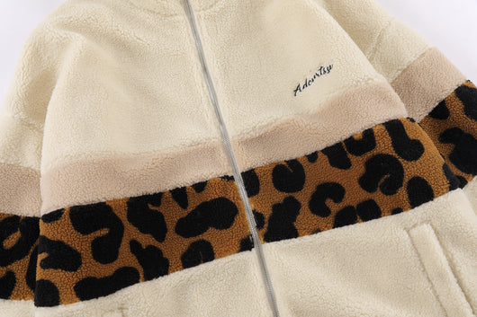 Abrigo de Lana de Cordero Hombre Estampado Leopardo - Corte Holgado y Cálido - Image 15