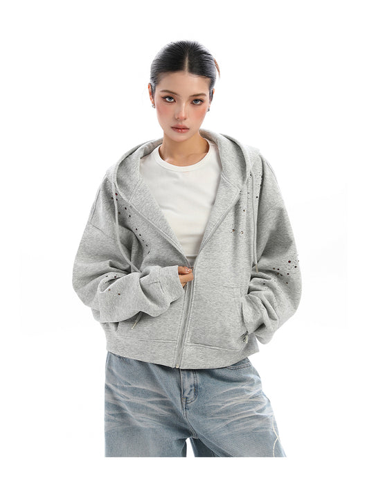 Cardigan con Capucha y Strass para Mujer - Sudadera Brillante con Cierre - Image 22