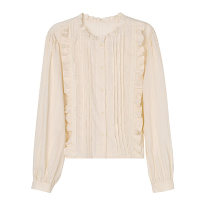 Blusa Elegante de Botones con Cuello Loto - Image 14