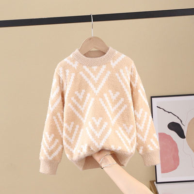 Suéter Pullover de Lana de Visón para Niños Grandes - Image 11