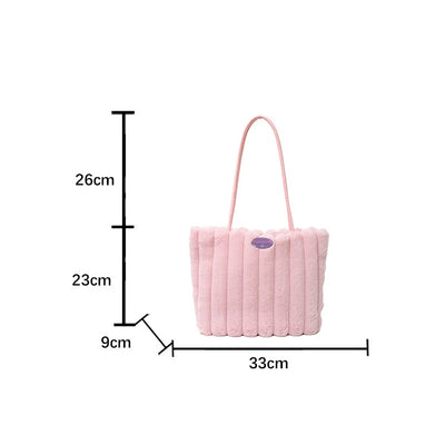 Bolso Tote Grande de Felpa para Otoño e Invierno - Image 35