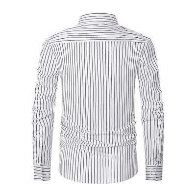 Camisa de Manga Larga en Seda de Hielo con Rayas Coordinadas - Image 2