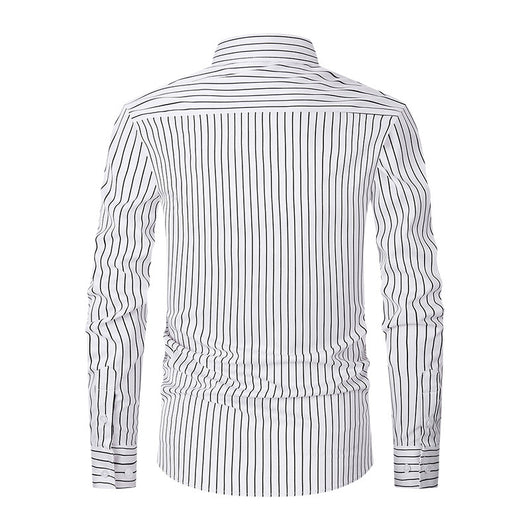 Camisa de Manga Larga en Seda de Hielo con Rayas Coordinadas - Image 2