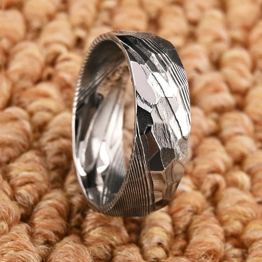 Anillo Blanco de Superficie Curva para Hombre - Image 8
