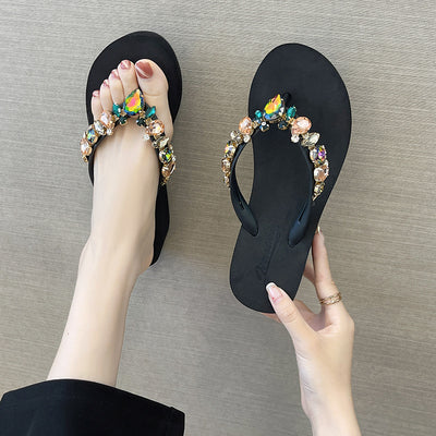 Chanclas de Moda para Mujer con Corazón de Cristal y Strass Suela Gruesa - Image 11