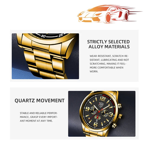 Reloj de Cuarzo para Hombre con Banda de Acero y Calendario Luminoso - Image 26