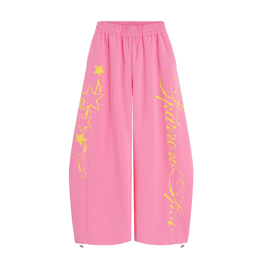 Pantalones Deportivos Anchos con Estampado de Letras para Mujer - Image 7