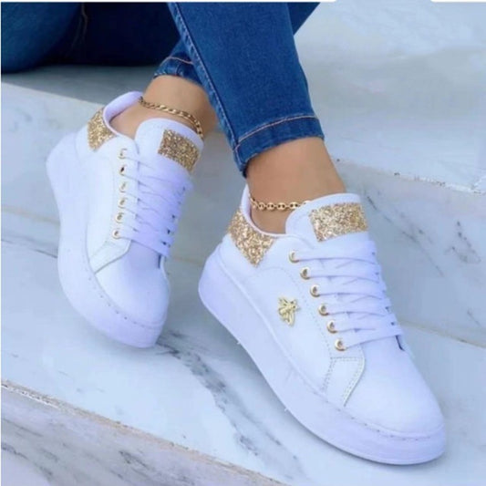 Tenis Plataforma Blanco con Cordones - Diseño Casual Minimalista - Image 2