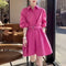 Vestido Camisero Rojo Rosado de Alta Calidad