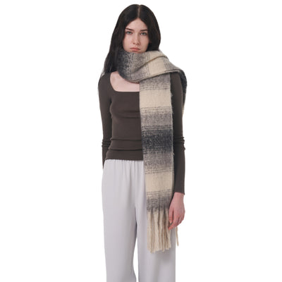 Abrigo Cuadros Cachemira Mujer Talla Grande Invierno - Image 8