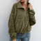 Chaqueta Sudadera Cropped con Cuello Reversible y Cordón Ajustable