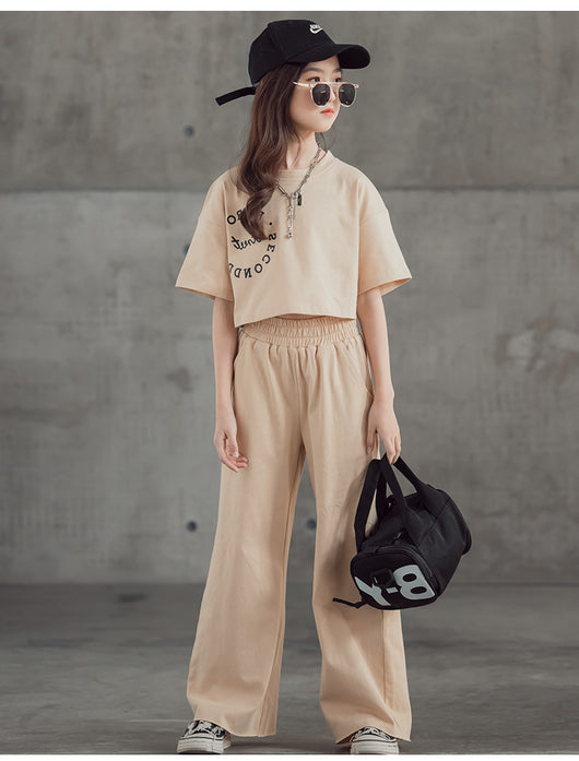 Conjunto Estampado: Camiseta Manga Corta + Pantalón Ancho Pierna Recta - Image 12
