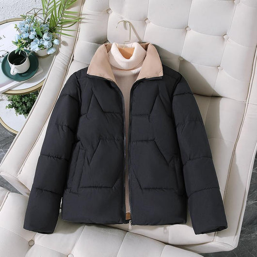 Chaqueta Acolchada Corta de Algodón Versátil para Mujer - Image 4