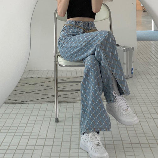 Pantalones Jeans Retro Hong Kong Talle Alto Pierna Ancha Mujer - Image 4