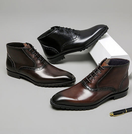 Botas de Cuero Vintage para Hombre Caña Media