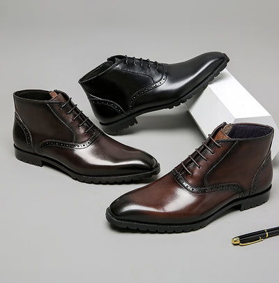 Botas de Cuero Vintage para Hombre Caña Media