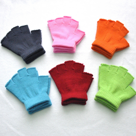Guantes Tejidos Medio Dedo Color Sólido para Niños - Calidez sin Límites - Image 2