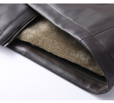 Abrigo de Cuero Premium con Cuello de Piel y Forro Polar Térmico - Image 24