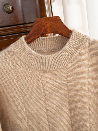 Suéter de Cachemira para Hombre Invierno - Cuello Redondo Rayas Doble Grosor - Image 3