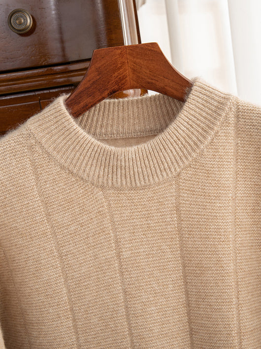 Suéter de Cachemira para Hombre Invierno - Cuello Redondo Rayas Doble Grosor - Image 3