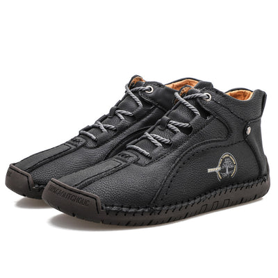 Zapato Plano de Cuero Genuino con Punta Redonda y Tacón Bajo - Image 9