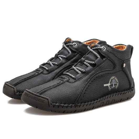 Zapato Plano de Cuero Genuino con Punta Redonda y Tacón Bajo - Image 9