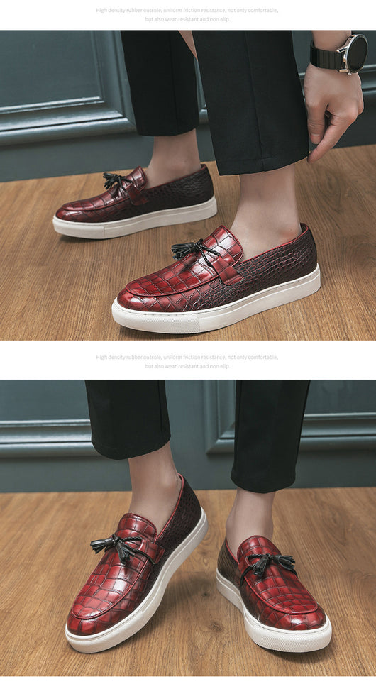 Tenis Casuales Británicos con Borlas para Hombre Talla Grande - Image 9