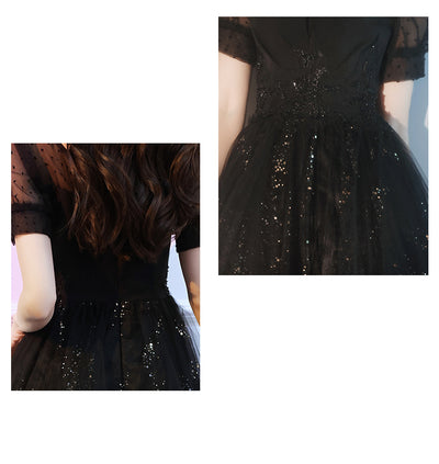Vestido de Fiesta Mini Encaje Negro Brillante - Image 11