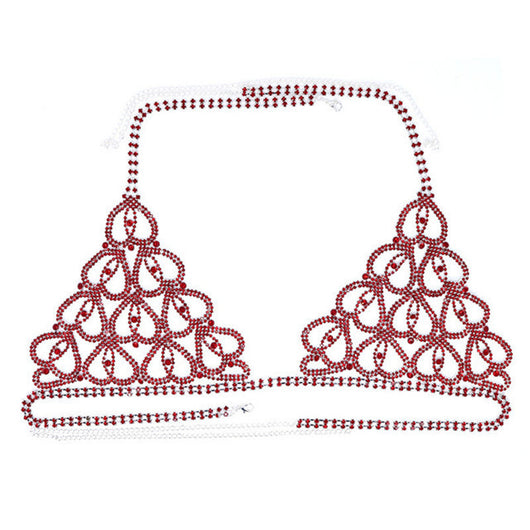 Bikini Sexy con Cadena de Cuerpo y Cristales en Forma de Corazón - Image 13