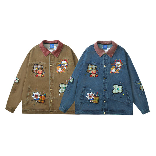Chaqueta Denim Vintage con Bordado de Pareja - Image 23