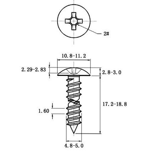 Tornillo Autorroscante de Acero Inoxidable Cabeza Ancha Tipo Champiñón - Image 36