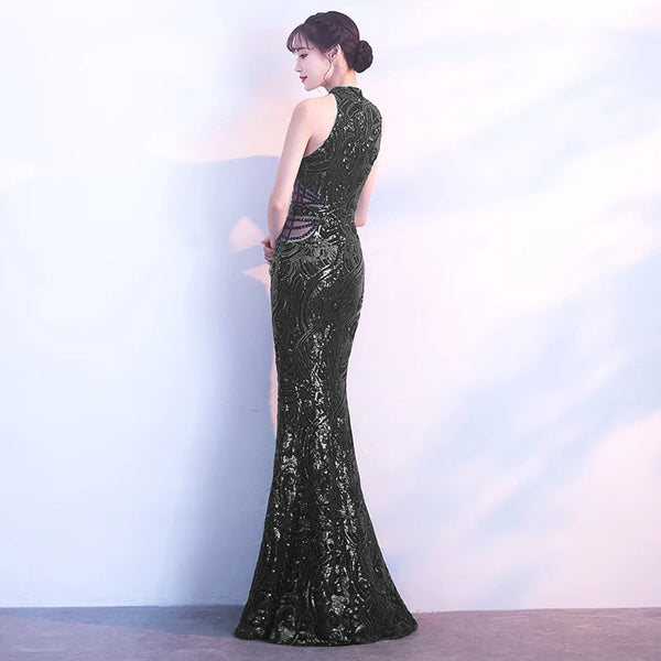 Vestido Largo Elegante Cola de Pez para Eventos y Cócteles