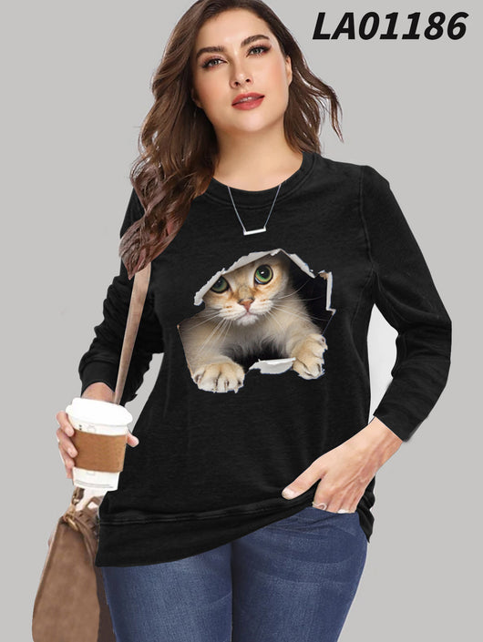 Blusa Suelta de Manga Larga para Mujer Talla Grande Estilo Europeo - Image 10